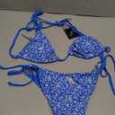 ZAFUL Women's Triangle Bikini Floral String Bikini Set Two Piece Swimsuit Bathing Suits, M
