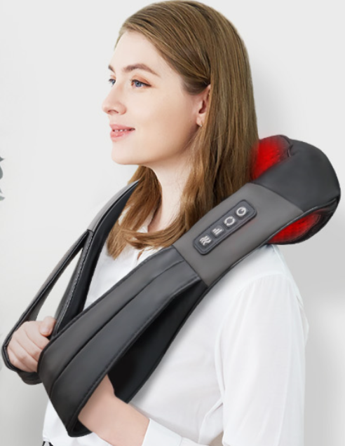 Nekteck Shiatsu Neck and Back Massager with Soothing Heat, Shoulder Massager for Pain Relief Deep Tissue, Electric 3D Kneading Massage Tools for Leg Body Muscle, Corded Power, Gifts for Him Her (Black)