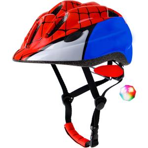 Kids Toddler Bike Helmet, Adjustable Boys Girl Helmets from Baby to Children(Age 1-5), Multi Sports for Bicycle Skate with LED Light, Size XS