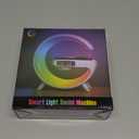 XCDIFA Mini LED Table Lamp with 4-in-1 Wireless Charger, Night Light, Sunrise Alarm Clock, Bluetooth Speaker, Smart Atmosphere Table Lamp for Bedroom, Office, Home Decor (Black)