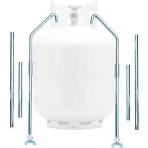 RV Propane Tank Mounting Rack for Camper and Travel Trailers for 40lb,30lb and 20ld Tanks with Different Connecting Pipes.(RVPNR103F)