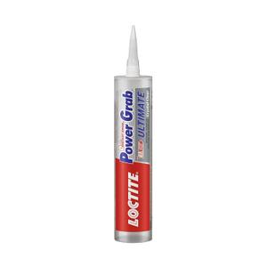 Loctite Power Grab Ultimate Crystal Clear Construction Adhesive, 9 fl oz Cartridge, 1 Pack - Versatile Construction Glue for Cement, Tile, Wall & More