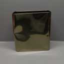 mDesign Stainless Steel Slim Rectangular Modern Metal 2.6 Gallon/ 10 Liter Trash Can Wastebasket, Garbage Container Bin for Bathroom, Bedroom, Kitchen, Home Office; Holds Waste, Recycling - Soft Brass