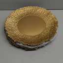 Coloch Set of 12 Plastic Charger Plates, 13" Reusable Reef Serving Chargers for Dinner Plate Round Shiny Decorative Charger Plate for Wedding, Catering, Parties, Restaurant, Home Dinner Use (Gold)
