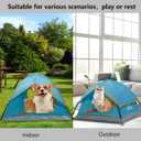 ASFANES Outdoor Waterproof Pet Camping Tent, Cave Bed for Indoor Cats and Small Dogs, Portable Cat House Dog House, 21.6x21.6x14.9'', Blue, S