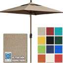 EliteShade USA 10-Year-Non-Fading 6x6Ft Square Market Patio Umbrella, UPF 50+ UV Protection Performance Sun Umbrella, Heavy Duty Commercial Grade Outdoor Table Umbrella with Crank, Windproof Vented Top for Garden, Pool, Deck and Outdoor Playsets, Mushroom