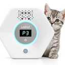 Cat Litter Deodorizer - Ozone & Negative Ion Odor Remover with Sensor Monitor, Cat Odor Eliminator,Safe Air Purifier for Pets(Pearl White)