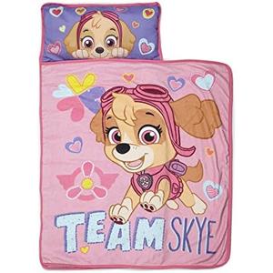 Paw Patrol Team Skye Toddler Nap-Mat Set - Includes Pillow and Plush Blanket – Great for Girls Napping During Daycare or Preschool - Fits Toddlers, Pink