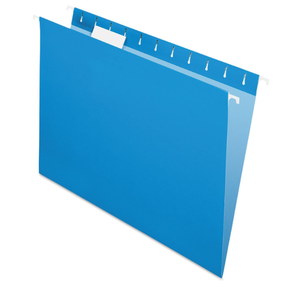 Pendaflex Recycled Hanging Folders, Letter Size, Blue, 1/5 Cut