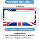 NEWCOCO Customized License Plate Frame 126 inch American and Canadian Standard License Plate is Applicable American and British Flag