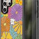 Rosarnnah Compatible for Samsung Galaxy S24 Ultra Case Cute Aesthetic - Durable Shockproof 6.6 ft Drop Impact Phone Case Cover with Funny Fashion Passion Blossom Design 6.8" Black