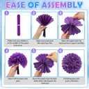 17 Pcs Winter Wonderland Decorations Kit, Blue Purple Teal Hanging Snowflake Ornaments, Happy Birthday Banner, Paper Fans, Pompoms Set for Girls 1st 2nd 3rd 4th 5th Frozen Themed Birthday Supplies
