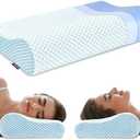 Memory Foam Bed Pillow for Sleeping, Ergonomic Cervical Contour Neck Support Orthopedic Pillow for Side Back Stomach Sleeper, Neck and Shoulder Pain