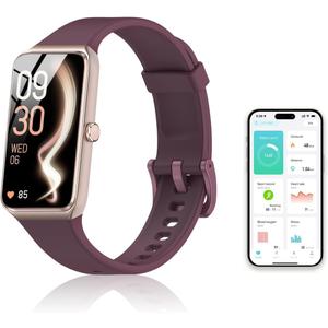 Smart Watches for Women Men (Answer/Make Calls) Compatible with iPhone/Android Phones, 1.85" HD Screen Fitness Tracker Heart Rate Monitor 100+ Sports Tracker Watch Waterproof (Purple)