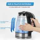 1500W Electric Kettle with Temperature Control - 6-Temp Presets for Tea/Coffee, Double Wall Cool-Touch, 4H Keep Warm, 1.7L Borosilicate Glass & BPA-Free, Fast Boil for Home/Office