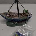 AWXZOM Aquarium Shipwreck Decoration + Little Diver Floating Fish Tank Decoration, Fish Tank Ornaments