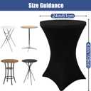 Moosfor Spandex Cocktail Table Covers 4 Pack, Elastic Fitted Stretch Table Cloth, Round High Top Tablecloths for Bar, Party, Pub, Wedding & Banquet (Black, 24x43 Inch)