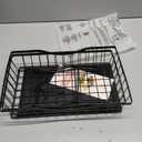 Large 2 Tier Fruit Basket for Kitchen Counter with 2 Banana Hangers, Metal Fruit Bowl with Protection Mats for Vegetable Bread Snack, Countertop Organizer  Black, 14.5" W x 9.5" D