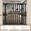 30-41 Inch Extra Wide Outdoor Baby Gate/Dog Gate, Indoor Pet Gate for Doorways, Hallways and Stairs No Drilling, Auto Close, Pressure Mounted Safety gate for Babies,Pets, Black