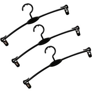 Plastic Bra Hangers with Clips for Delicates, Black