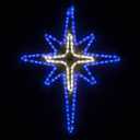 Wintergreen Lighting LED Star Lights Outdoor Christmas Star Christmas Outdoor Decorations LED Rope Light (28, Bethlehem Star with Cross Center, Blue/Cool White LED)