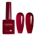 CANNI Dark Red Jelly Gel Nail Polish, 1Pcs Sheer Burgundy Red Gel Polish Deep Wine Color High Gloss Soak Off U V Nail Manicure Salon DIY
