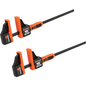GreatNeck 74292 18 Inch Precision Bar Clamps, Sliding Bar Clamp, Carpenter Clamp, Wood Clamps for Woodworking, Twist Locking Mechanism, 2 Pack