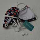 TASHEHE Women's Bikini Set High Leg Cut Double Straps Cute Triangle Swimsuit High Waist Two Piece Bathing Suit (Dark Blue / Floral / 402) Small