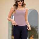 Totatuit Women Tank Top with Adjustable Spaghetti Straps Slim Fitted Scoop Neck Camisole Tops Summer Cropped Cami Top (XS)