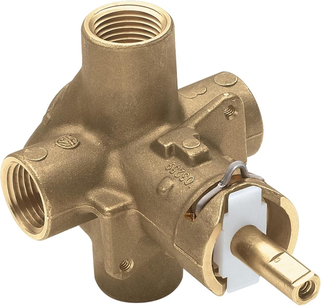 MOEN 2510 M-Pact Brass Posi-Temp Pressure Balancing Tub and Shower Valve 1/2-Inch IPS Connections, 0.5, Unfinished