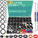 37 Size 1075 Pcs Faucet Washers & O-Rings Kit & Plumbing Gasket 3-in-1 Home Universal Rubber Washers Assortment Kit for Faucet Hose Spigot Plumbing Seal Repair with Pick Hook