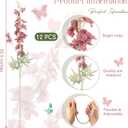 Thiccywoov 12 Pcs Delphinium Artificial Flowers, 33.5'' Long Stem Lifelike Faux Silk Flower Fake Look Real Bouquet for Tall Vase DIY Wedding Party Home Kitchen Arrangement Decor(Dusty Rose)