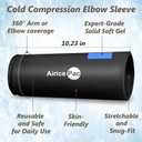 AiricePac Elbow Ice Pack Wrap, Tennis Golfers Sleeve For Arm and Calf Injuries Reusable, Cold Compression for Pain Relief (Black, S)