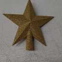 Glitter Christmas Star Tree Topper for Holiday Decorations, Christmas Tree Decoration for Holiday Ornament and Home Decor, Shatterproof Tree Toppers for Party Indoor  Outdoor-Gold 8 inch