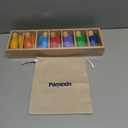 pamexin Family Games for Kids, Wooden Bowling Color Matching Game with 7 Bright Pins and Storage Bag, Family Board Games Party Birthday Gift, Fun Party Game for Boys Girls