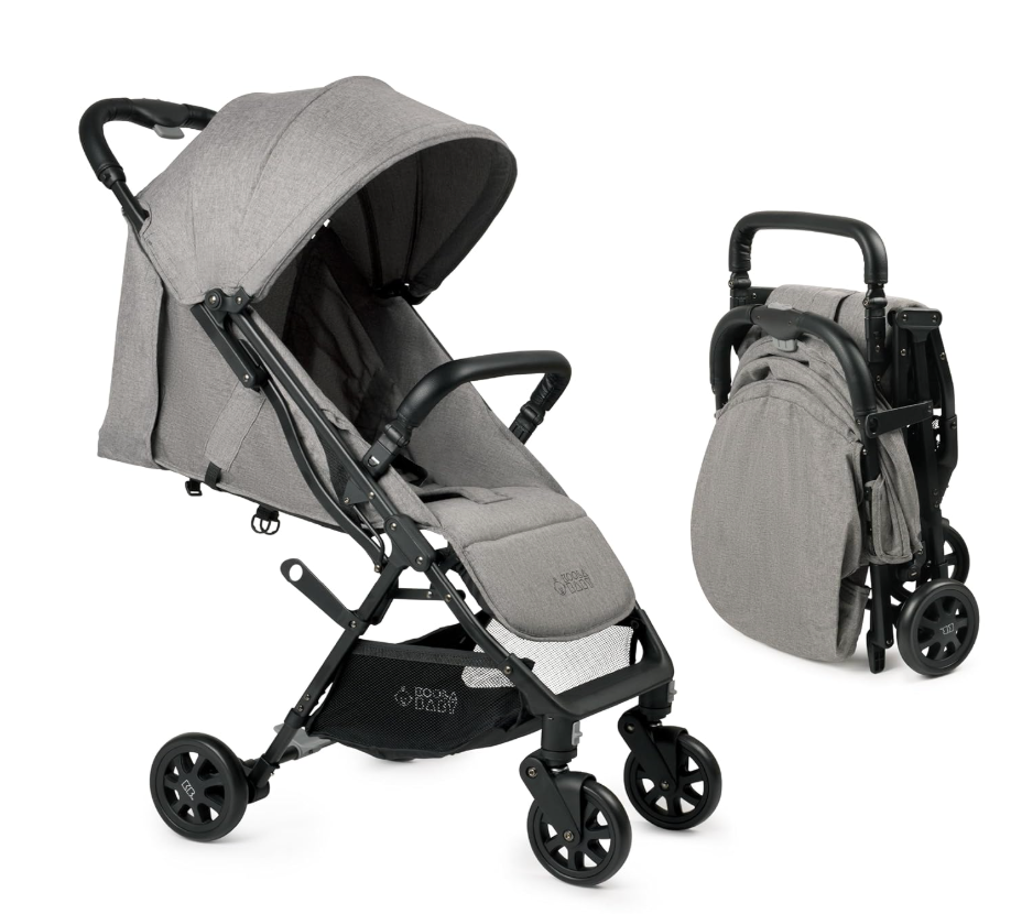 Lightweight Travel Stroller for Baby & Toddlers - Easy Fold & Compact Stroller with Canopy, Storage Basket, Multi-Position Recline & Convenient One-Hand Fold (Grey)