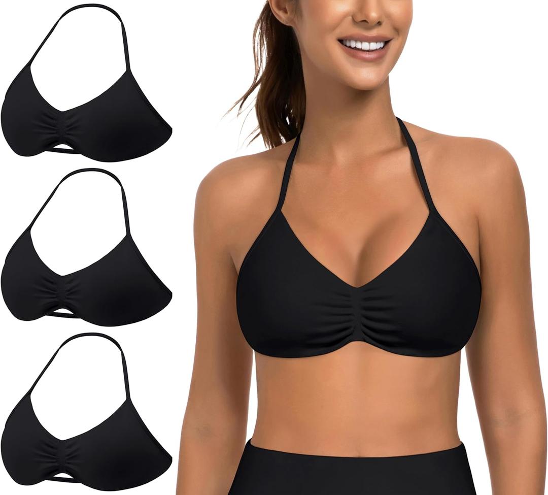 Light Support Backless Strappy Sports Bra for Women - Breathable Workout Gym Yoga Top with Removable Pads (Black, M)