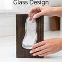 Wood and Glass Vase for Flowers - Handcrafted Solid Wood Glass Vase, Rustic Farmhouse Table Centerpiece, Artistic Wooden Vases for Home Decor Living Room (Large - Slim (9.5" H x 5.7" W))
