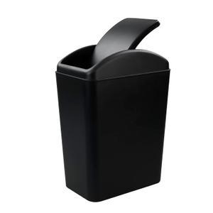 4.2 Gallon Plastic Can with Swing Lid, Swing Top Garbage Can, Black