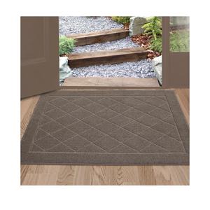 BEQHAUSE Dirt Trapper Door Mat 24" x 36", Doormat Non-Slip Entryway Rugs Washable, Dog Door Mat Stain Resistant and Absorbent Welcome Floor Mat for Front Back Door, Mud Wet Shoes & Paws, Light Brown
