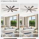ZMISHIBO 72 inch Oil Rubbed Bronze Ceiling Fans with Lights and Remote, Indoor/Outdoor Farmhouse Ceiling Fan for Living Room Patio, 6 Speed Reversible Quiet DC Motor, 3CCT, Dual Finish Blades