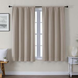 Gwine Stone Blackout Curtains for Bedroom 54 Inches Long, Thermal Insulated Room Darkening Curtains for Living Room Each 40" Wx54 L, 2 Panels