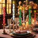 12 Pcs Christmas Taper Candles 10" Long Taper Candlesticks Unscented Christmas Candle Decorations for Holiday Party Gift Home Decor(Classic)