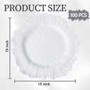 ejonirinjonir EI 50pcs Reef Charger Plates Bulk,13 Inch Plastic White Charger Plates,Parties,White Chargers for Dinner Plates,Suitable for Wedding,Events