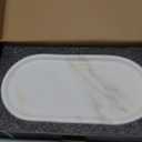 Koville Natural Marble Tray for Bathroom Countertop, Marble Storage Trays for Perfume, Cosmetics, Jewelry, Vanity Tray Stone Trays for Kitchen, Decorative Tray for Dresser Organizer(Calacatta White)
