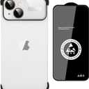 Frameless Phone Case Compatible with iPhone 15 Case, Acrylic Large Window Camera Lens Protector,TPU Silicone Minimalist Protective Case Silver.