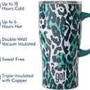 20oz Stainless Steel Handle Tumbler with Triple Insulation & Copper Lining  Keeps Coffee Hot for 6 Hours & Drinks Cold for 18  Spill-Resistant Press-On Lid with Sliding Sip Design (Multi Animal)