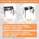 Folding Side Shelves for Camp Chef Two Burner Stove, Camp Chef Stove Grills EX60LW, EX60LWC, EX60P, EX60PP, EX60LWF, EX90LW, Heavy-Duty Metal Paint, 14.5" x 14.5", 2PCS