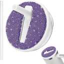 4 x Soleebee 40oz Tumbler Flip Straw Leak Proof Lid for Stanley H2.0 Quencher, Bling No Spill Lid Replacement for 40 oz Stanley Cup, Reusable Tumbler Straw Cover Accessories (White, Purple Rhinestone)