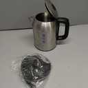 Amazon Basics 1.1Qt (1L) Electric Kettle, Tea Kettle & Water Boiler, with Auto Shut-Off, Boil Dry Protection, High-Safety Strix Thermostat, BPA-Free, 1500W, Stainless Steel, New Model, Black & Silver